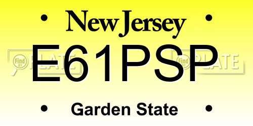 E61PSP New Jersey License Plate