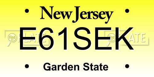 E61SEK New Jersey License Plate