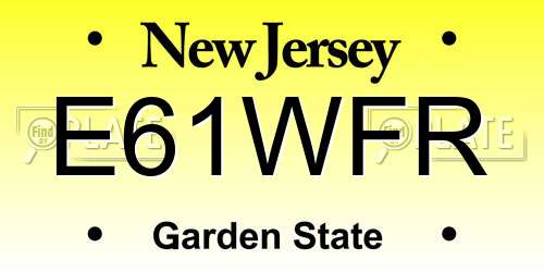 E61WFR New Jersey License Plate