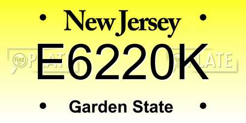 E6220K New Jersey License Plate