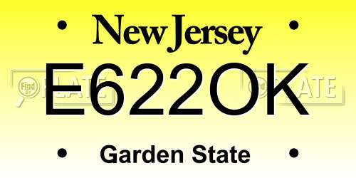 E622OK New Jersey License Plate
