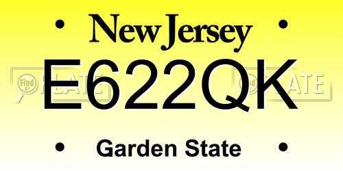 E622QK New Jersey License Plate