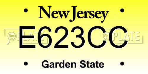 E623CC New Jersey License Plate