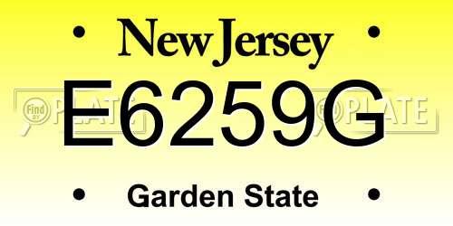 E6259G New Jersey License Plate