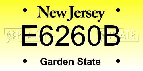 E6260B New Jersey License Plate