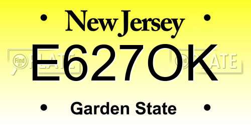 E627OK New Jersey License Plate