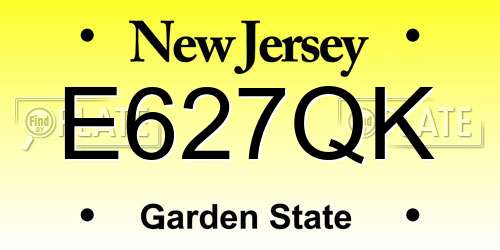 E627QK New Jersey License Plate