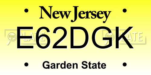 E62DGK New Jersey License Plate