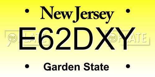 E62DXY New Jersey License Plate