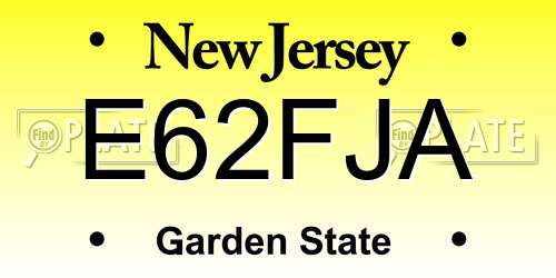 E62FJA New Jersey License Plate