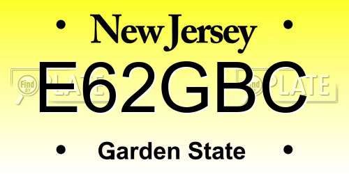 E62GBC New Jersey License Plate