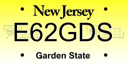 E62GDS New Jersey License Plate