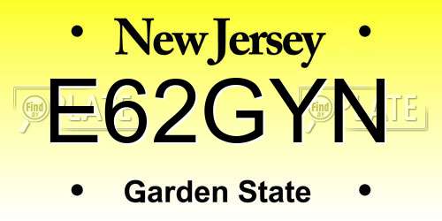 E62GYN New Jersey License Plate
