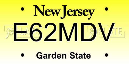 E62MDV New Jersey License Plate