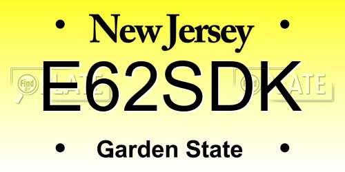 E62SDK New Jersey License Plate