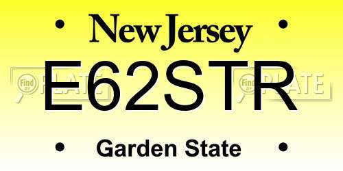 E62STR New Jersey License Plate