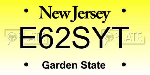 E62SYT New Jersey License Plate