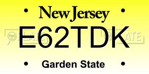 E62TDK New Jersey License Plate