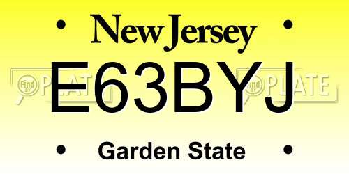 E63BYJ New Jersey License Plate