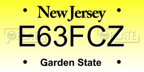 E63FCZ New Jersey License Plate