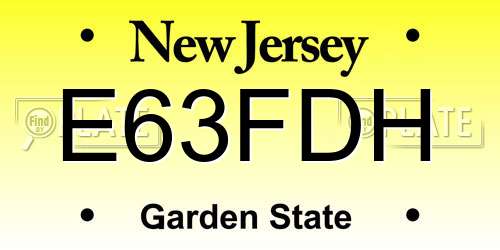 E63FDH New Jersey License Plate