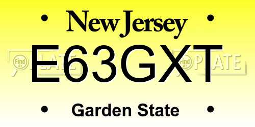 E63GXT New Jersey License Plate