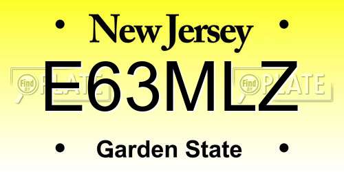 E63MLZ New Jersey License Plate