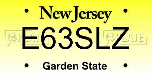 E63SLZ New Jersey License Plate