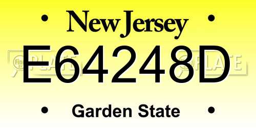 E64248D New Jersey License Plate