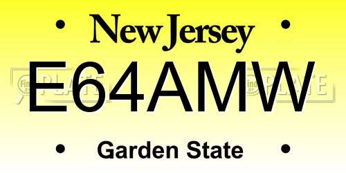 E64AMW New Jersey License Plate