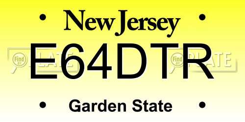 E64DTR New Jersey License Plate