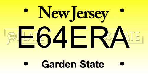 E64ERA New Jersey License Plate