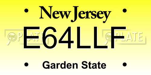 E64LLF New Jersey License Plate