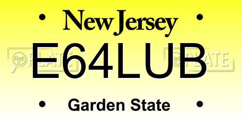 E64LUB New Jersey License Plate