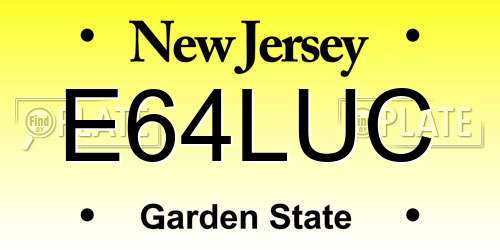 E64LUC New Jersey License Plate