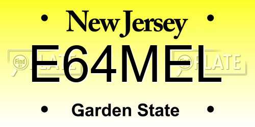 E64MEL New Jersey License Plate
