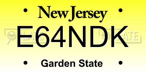 E64NDK New Jersey License Plate