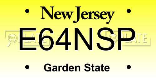 E64NSP New Jersey License Plate