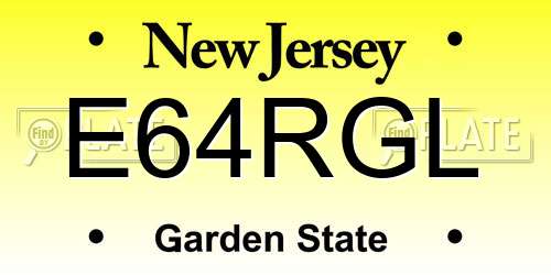 E64RGL New Jersey License Plate