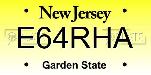 E64RHA New Jersey License Plate