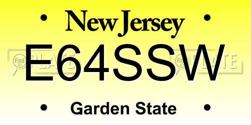 E64SSW New Jersey License Plate