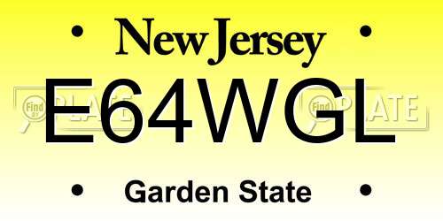 E64WGL New Jersey License Plate