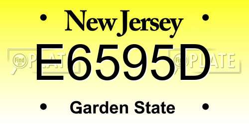 E6595D New Jersey License Plate