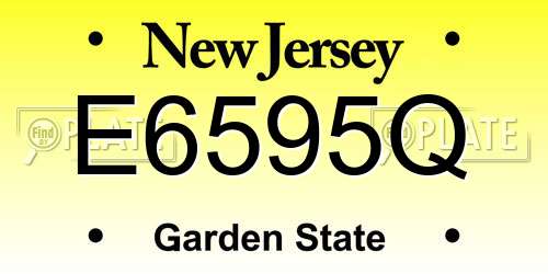 E6595Q New Jersey License Plate