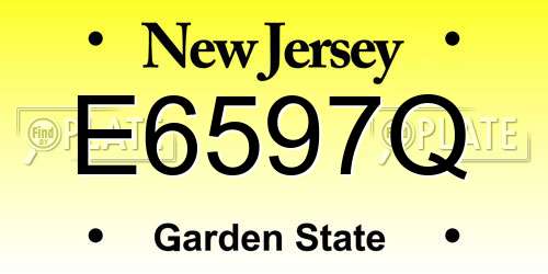 E6597Q New Jersey License Plate
