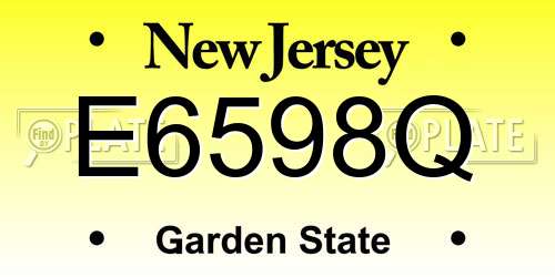 E6598Q New Jersey License Plate