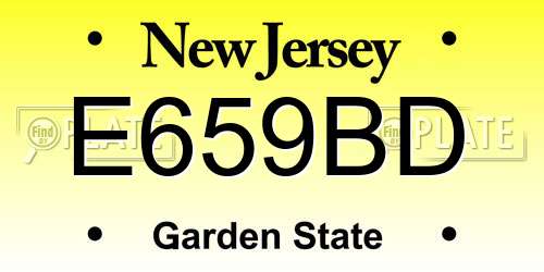 E659BD New Jersey License Plate