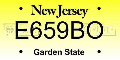 E659BO New Jersey License Plate