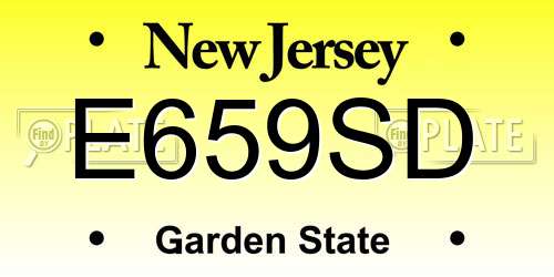 E659SD New Jersey License Plate