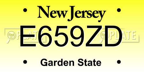 E659ZD New Jersey License Plate